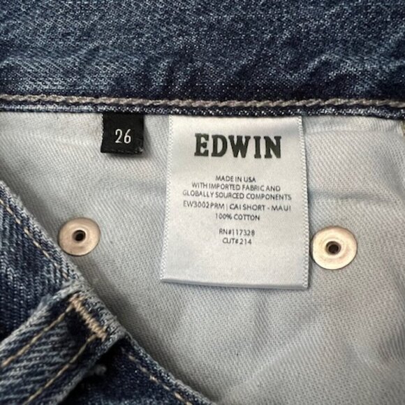 Edwin Cai Denim Jean Cut-Off Shorts in Maui 3" Inseam - Picture 8 of 8